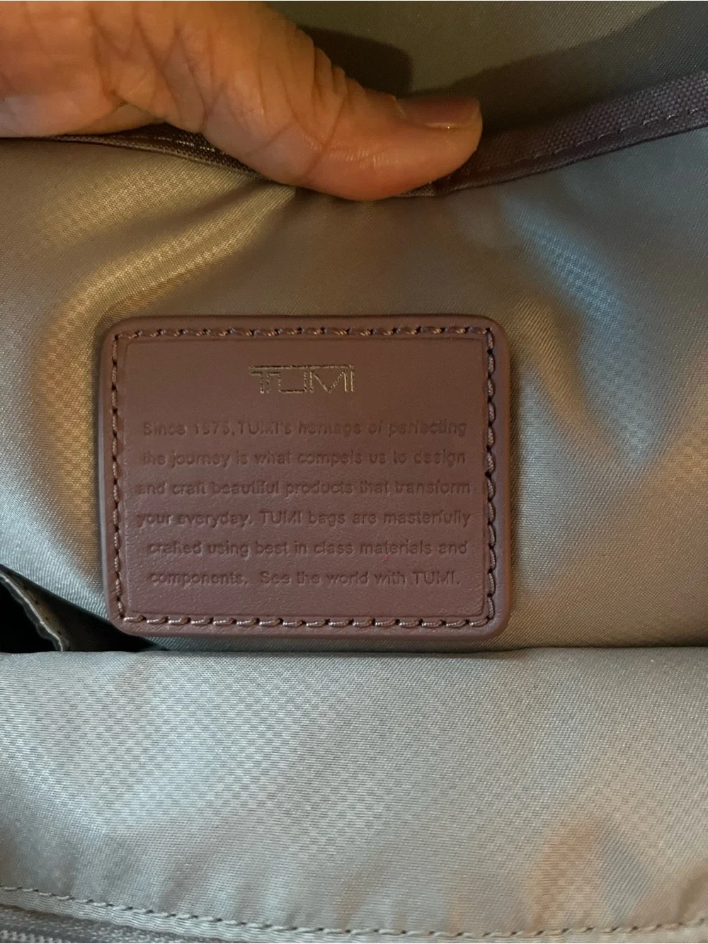 Tumi Mauve harriet Backpack with Leather Trim nwt